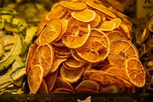 Várias Frutas Secas Como Lanches Bazar — Fotografia de Stock