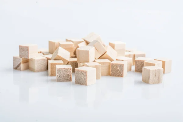 Cubos Brinquedo Madeira Como Objetos Conceito Educacional Negócios — Fotografia de Stock