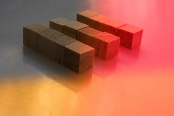 Wooden toy cubes as  educational and business concept objects