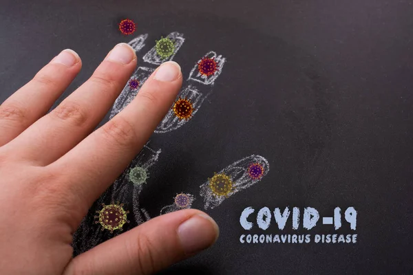 Sluta Sprida Covid Corona Virus Globala Utbrott Pandemisk Sjukdom — Stockfoto