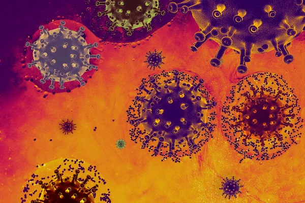 Virus Pandemiezellen Oder Bakterienmolekül Konzept Keime Bakterien Zellinfizierter Organismus — Stockfoto