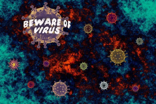Advertencia Sobre Concepto Atención Médica Cuidado Con Virus Corona Covid —  Fotos de Stock
