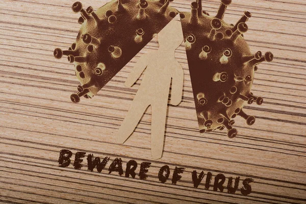 Egészségügyi Koncepció Figyelmeztetés Óvakodj Corona Vírus Covid — Stock Fotó
