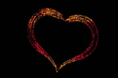 Siyah arkaplanda kalp sembolü