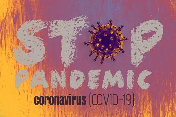 Σταματήστε Covid Παγκόσμια Επιδημία Πανδημίας Του Ιού Της Κορόνας — Φωτογραφία Αρχείου