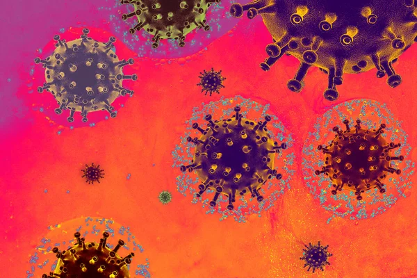 Concetto Pandemia Virale Molecola Batterica Germi Batteri Organismi Infetti Cellule — Foto Stock