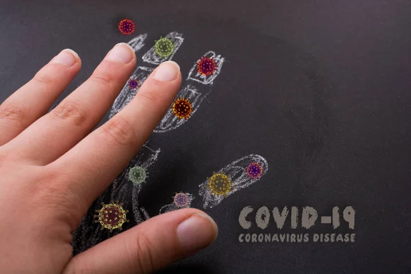 Sluta Sprida Covid Corona Virus Globala Utbrott Pandemisk Sjukdom — Stockfoto