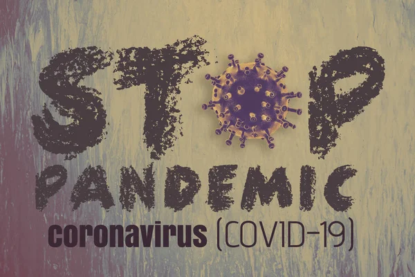 Arrêter Covid Éclosion Mondiale Virus Corona Maladie Pandémique — Photo