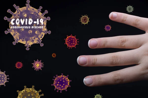 Smettere Diffondere Virus Covid Corona Epidemia Globale Malattia Pandemica — Foto Stock