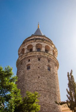 İstanbul 'da antik çağlardan kalma Galata Kulesi manzarası