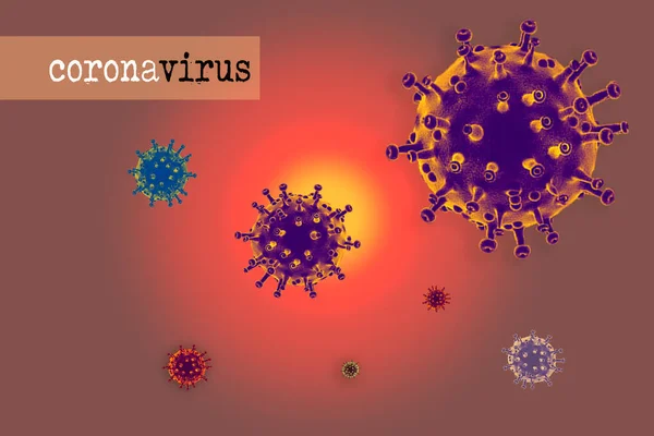 Ausbruch Der Coronavirus Krankheit Covid Und Hintergrund Der Coronaviren Grippe — Stockfoto