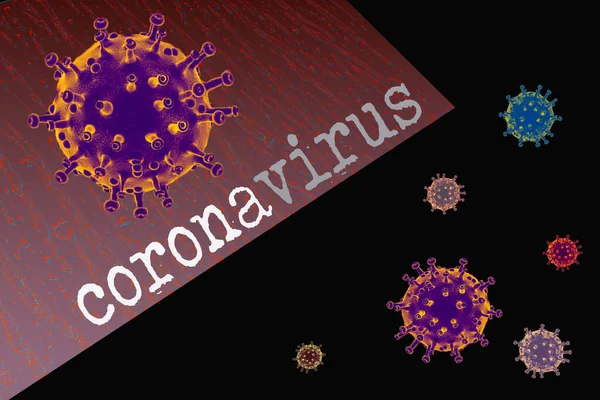 Εστία Της Νόσου Του Coronavirus Covid Και Ιστορικό Γρίπης Των — Φωτογραφία Αρχείου