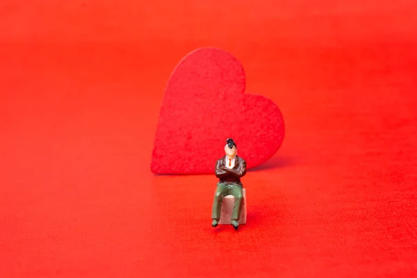 Coração Vermelho Cor Vermelha Para Cartão Amor Conceito Dia Dos — Fotografia de Stock
