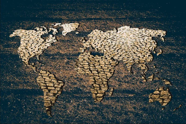 Mapa Del Mundo Esbozado Con Fondo Blanco —  Fotos de Stock