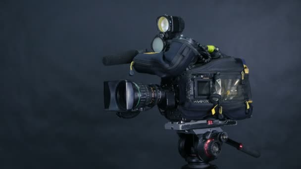 Studio broadcasting camera. Slider shot. — Stock Video