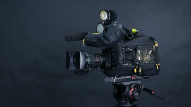 Studio camera di trasmissione. Slider colpo . — Video Stock