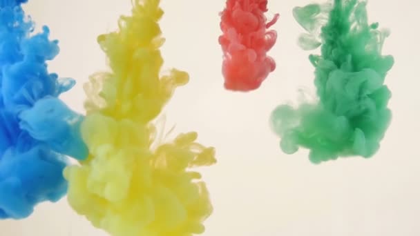 Colored vivid ink in water. Bright colorful background. — Stock Video