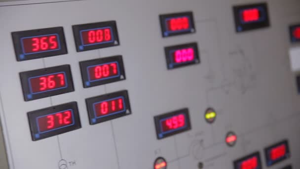 Industrial control panel in control room of a industrial power factory. — Stock Video