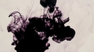 Su koyu mürekkeple. Ağır çekim.