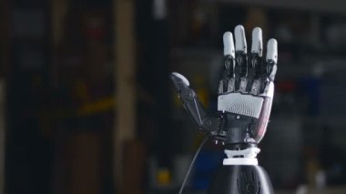 Robot kol. Eylem fütüristik robot kol.