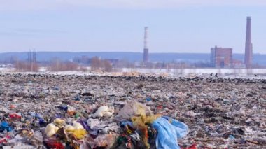 Büyük bir çöp yığınları Pan. Bir çöplüğü, plastik, polietilen.