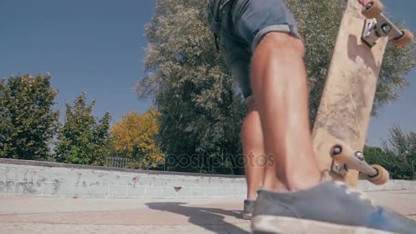 Lo skateboard nel parco . — Video Stock