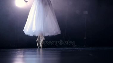 Balerinler bacaklar pointe ayakkabı. Yüzü yok. Yakın çekim. HD.