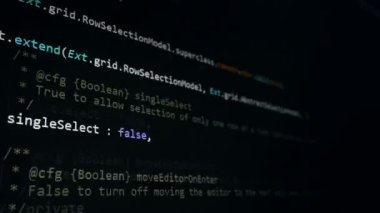 Siber güvenlik kavramı. Hackerlar kod bilgisayar ekranında, 4k.