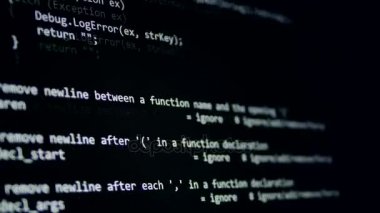 Siber saldırı kavramı. Bir sanal alanda çalışan bilgisayar programı kod. 4k.