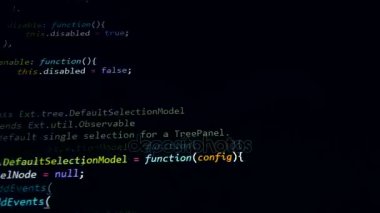 İkili kod, yazılım verileri dijital bilgisayar ekranında hareketli görüntüler. 4k.