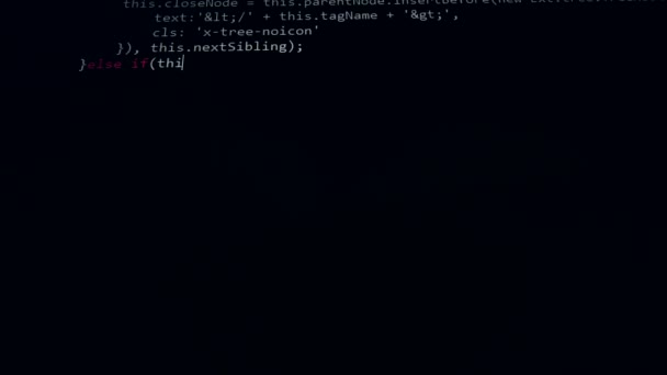 Számítógép vírus fogalma. Hacker kód beírásával a számítógép képernyőjén. 4k. — Stock videók