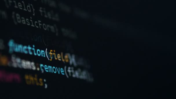 Computerskriptkonzept. Programmiercode für Software-Entwickler. — Stockvideo