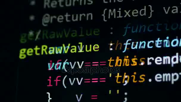 Концепція кібернападу. Вірусний черв'як зашифрований у програмний код. 4-кілометровий . — стокове відео