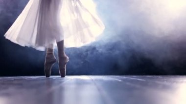 Onun ayak uzun etekle dans balerin