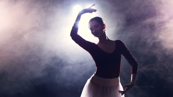 Dançarina de balé fazendo belos movimentos — Vídeo de Stock