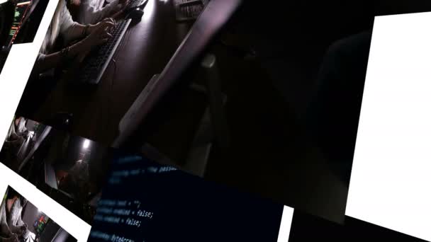 Gli hacker codificano di notte . — Video Stock