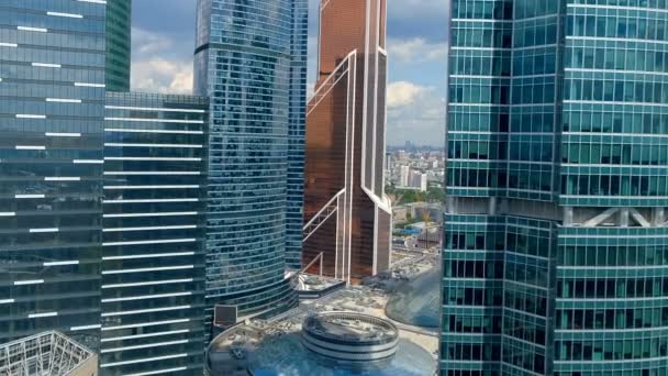 Aerial bilder av moderna skyskrapor. — Stockvideo