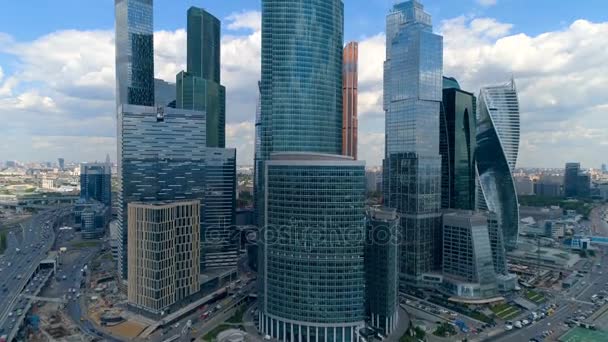 Magnifik utsikt över Moscow International Business Center. — Stockvideo