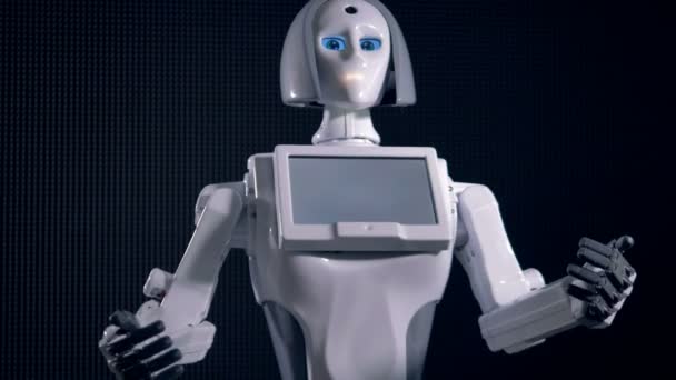 Birlikte ve ayrı ayrı beyaz robot silah taşımak. — Stok video