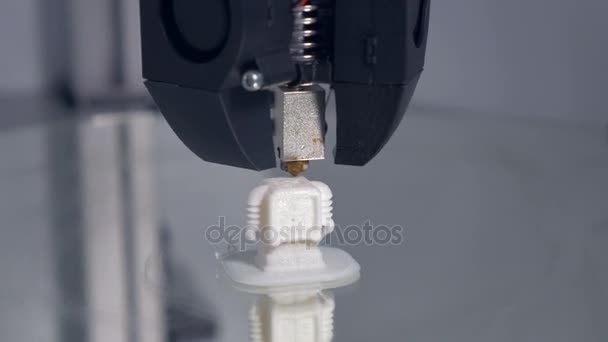 3D-Druck. 3D-Drucker funktioniert. Neue Technologien im Einsatz. — Stockvideo