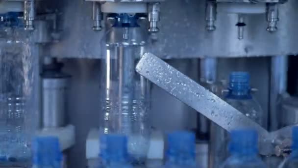 PET láhve výrobní linky. 4k. — Stock video