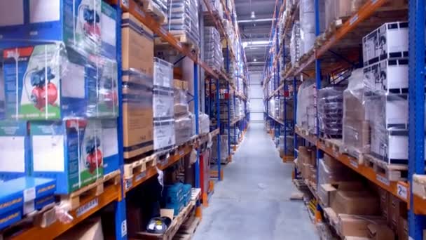 Dans un grand entrepôt, stockage. 4K . — Video