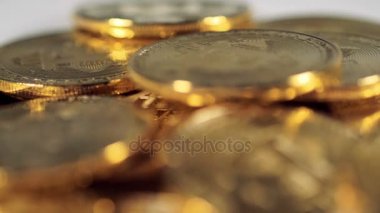 Sanal sikkeleri Bitcoins. Super makro görünümü.