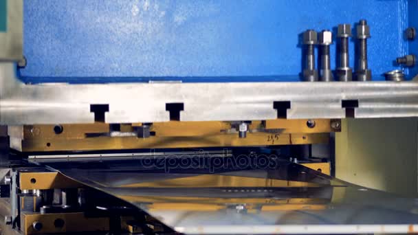 Industrial hydraulic press working. — Stock Video