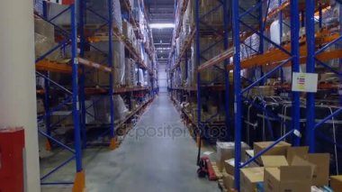 Bir kamera farklı gösteren depo rafları.