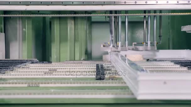 Modern production line of plastic windows. 4K. — Stock Footage Modern production line of plastic windows. 4K. Royalty Free Stock Video
