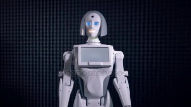 Hamle yapma beyaz biyonik kadın cesedi.