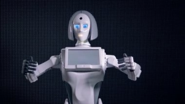 Biyonik kız yapma beyaz vücut hareketleri.