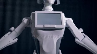 Robot onun ellerini hareket. Modern robot teknolojileri kavramı. 4k.