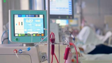 Tıbbi ekran görüntüler hastaların tıbbi parametreleri: nabız, kan basıncı, sıcaklığı.